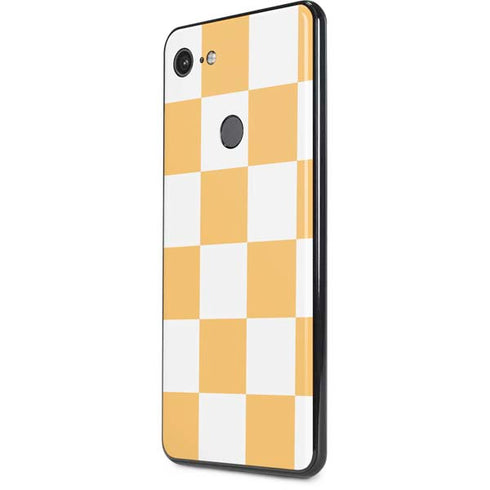Yellow and White Checkerboard Google Pixel 3 XL Skin